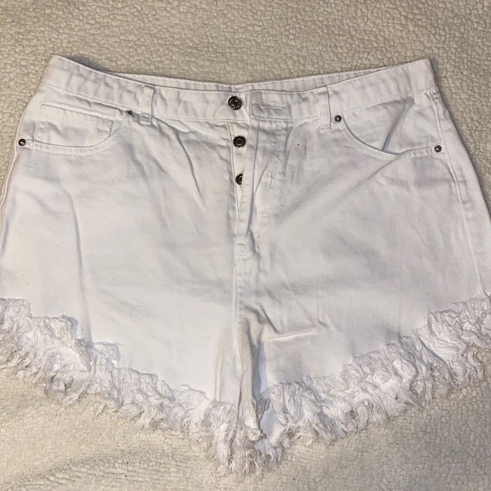 White Jean Shorts
